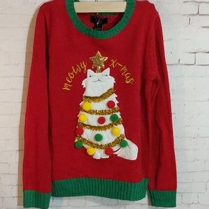 IT'S OUR TIME Meowy Cat Christmas 3D Sweater